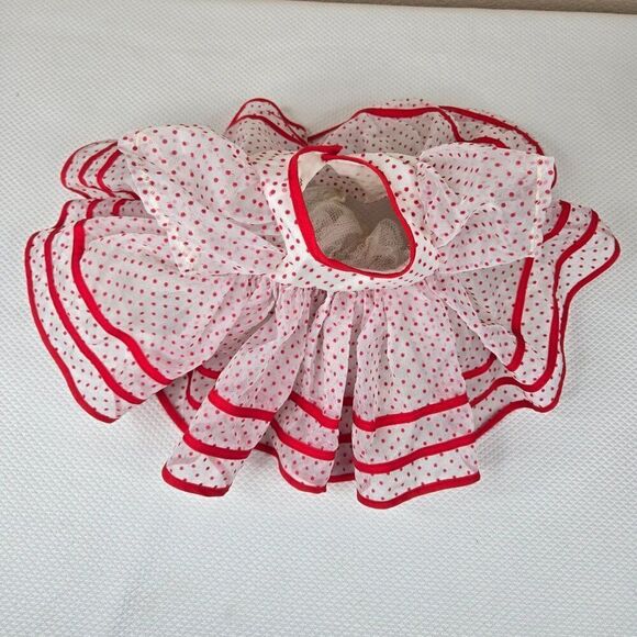 Vintage 50s 60s Shirley Temple Polka Dot Doll Dress Ruffled Layers - Picture 3 of 5